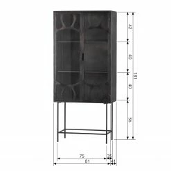Red Living Vitrinenschrank Rustique - Metall - Antik Schwarz -WOHNZIMMERMÖBEL Verkäufe 1000342085 220401 500 SKETCH DETAILS P000000001000342085 sketch
