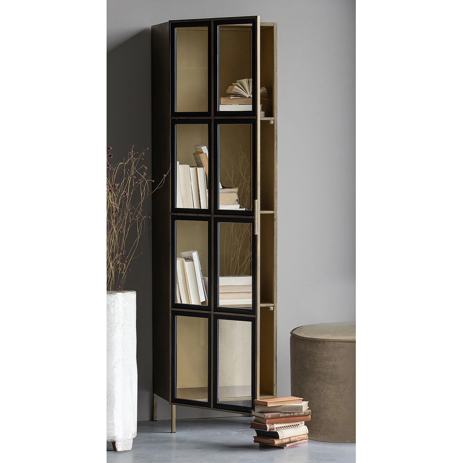 Red Living Standvitrine Punata - Metall - Messing / Schwarz 2 Red Living Standvitrine Punata - Metall - Messing / Schwarz – Bild 2