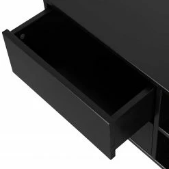 Loftscape TV-Lowboard Rozzano - Kiefer massiv - Kiefer Schwarz - Schublade links -WOHNZIMMERMÖBEL Verkäufe 1000342103 220401 060 DETAILS P000000001000342103