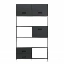 Red Living Regal Sarhua - Kiefer massiv / Metall - Kiefer Schwarz / Schwarz -WOHNZIMMERMÖBEL Verkäufe 1000342107 220407 040 DETAILS P000000001000342107