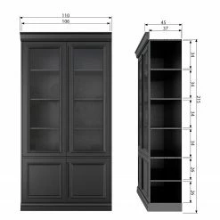 Red Living Vitrinenschrank Shady - Kiefer massiv - Schwarz -WOHNZIMMERMÖBEL Verkäufe 1000342119 220401 500 SKETCH DETAILS P000000001000342119 sketch