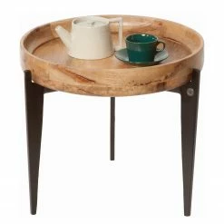 Tom Tailor Beistelltisch Richland II - Mango massiv / Aluminium - Mango / Schwarz -WOHNZIMMERMÖBEL Verkäufe 1000342403 220325 030 DETAILS P000000001000342403