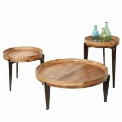 Tom Tailor Beistelltisch Richland II - Mango massiv / Aluminium - Mango / Schwarz -WOHNZIMMERMÖBEL Verkäufe 1000342403 220325 040 DETAILS P000000001000342403