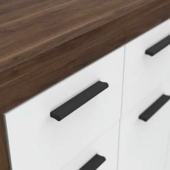 Loftscape Kommode Ballito - Weiß / Walnuss Dekor -WOHNZIMMERMÖBEL Verkäufe 1000342449 220404 034 DETAILS P000000001000342449