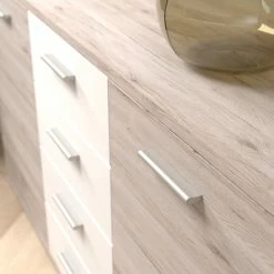 Loftscape Sideboard Piemont II - Weiß / Sandeiche Dekor -WOHNZIMMERMÖBEL Verkäufe 1000342456 220404 031 DETAILS P000000001000342456