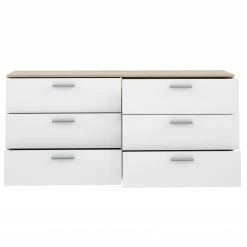 Loftscape Sideboard Perryton - Weiß / Eiche Sonoma Dekor -WOHNZIMMERMÖBEL Verkäufe 1000342469 220404 032 DETAILS P000000001000342469