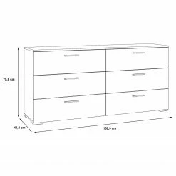 Loftscape Sideboard Perryton - Weiß / Eiche Sonoma Dekor -WOHNZIMMERMÖBEL Verkäufe 1000342469 220404 500 SKETCH DETAILS P000000001000342469 sketch