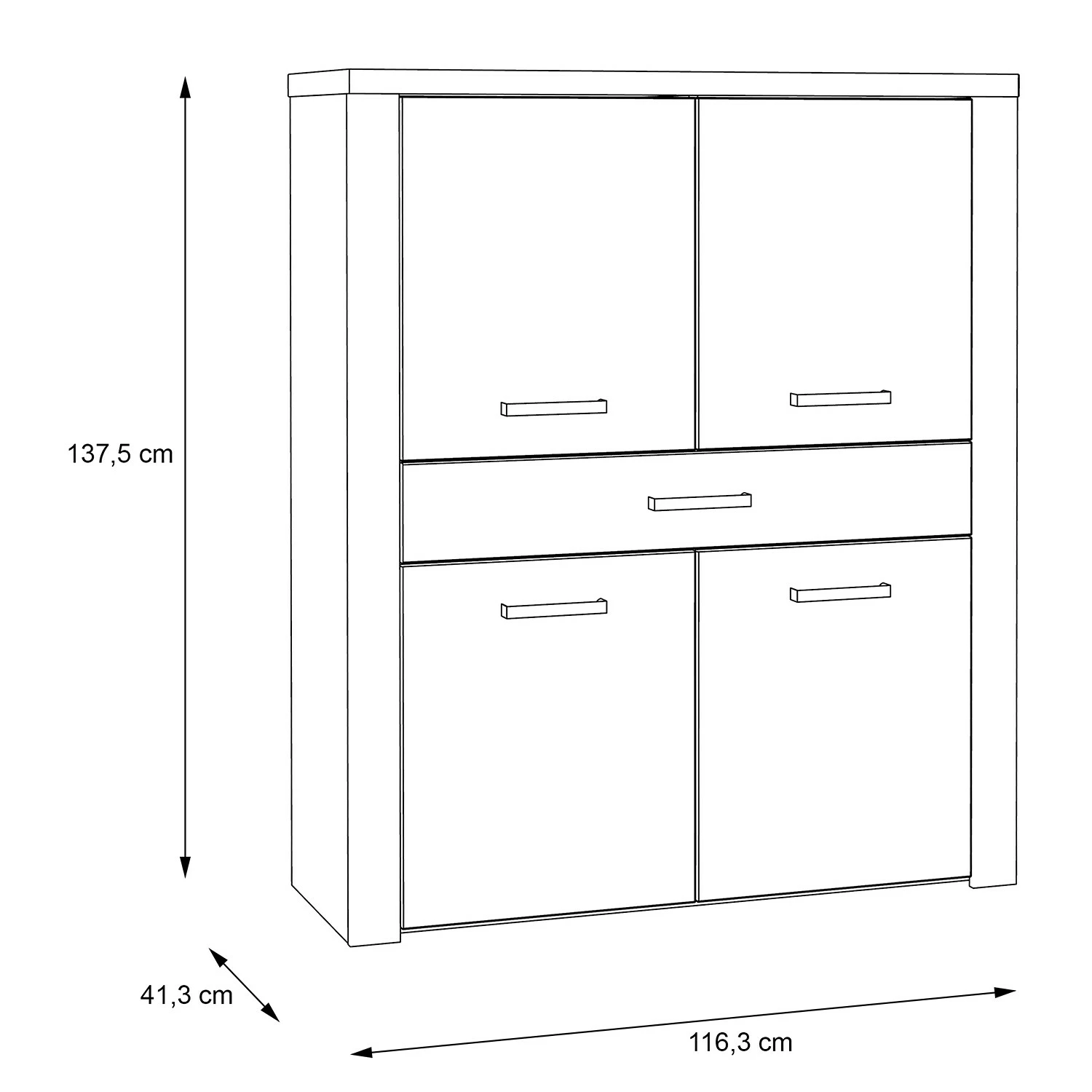 Loftscape Highboard Parksville I - Eiche Sonoma Dekor 7 Loftscape Highboard Parksville I - Eiche Sonoma Dekor – Bild 7