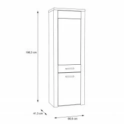 Loftscape Standvitrine Parksville - Eiche Sonoma Dekor -WOHNZIMMERMÖBEL Verkäufe 1000342475 220404 500 SKETCH DETAILS P000000001000342475 sketch