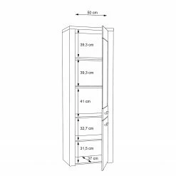 Loftscape Standvitrine Parksville - Eiche Sonoma Dekor -WOHNZIMMERMÖBEL Verkäufe 1000342475 220404 501 SKETCH DETAILS P000000001000342475 sketch