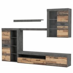 Loftscape Wohnwand Sacaton - Altholz Dekor / Beton Dekor -WOHNZIMMERMÖBEL Verkäufe 1000342477 220404 034 DETAILS P000000001000342477