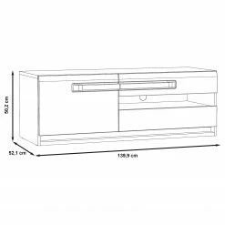 Loftscape TV-Lowboard Toscana II - Inkl. Beleuchtung - Eiche Sonoma Dekor -WOHNZIMMERMÖBEL Verkäufe 1000342488 220331 500 SKETCH DETAILS P000000001000342488 sketch