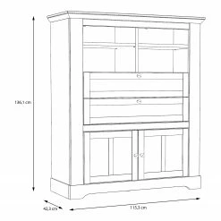 Ridgevalley Highboard Sandvik I - Eiche Weiß Dekor / Eiche Nelson Dekor -WOHNZIMMERMÖBEL Verkäufe 1000342492 220331 500 SKETCH DETAILS P000000001000342492 sketch