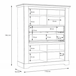 Ridgevalley Highboard Sandvik I - Eiche Weiß Dekor / Eiche Nelson Dekor -WOHNZIMMERMÖBEL Verkäufe 1000342492 220331 501 SKETCH DETAILS P000000001000342492 sketch