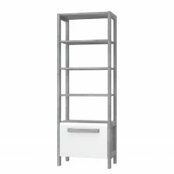 Loftscape Regal Toscana - Hochglanz Weiß / Eiche Grau Dekor