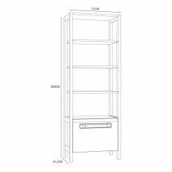 Loftscape Regal Toscana - Hochglanz Weiß / Eiche Grau Dekor -WOHNZIMMERMÖBEL Verkäufe 1000342499 220331 500 SKETCH DETAILS P000000001000342499 sketch
