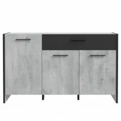 Loftscape Sideboard Sahil - Eiche Sorrento Grau Dekor / Schwarz -WOHNZIMMERMÖBEL Verkäufe 1000342503 220331 030 DETAILS P000000001000342503