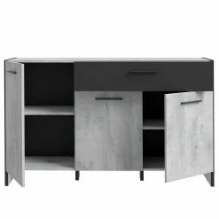 Loftscape Sideboard Sahil - Eiche Sorrento Grau Dekor / Schwarz -WOHNZIMMERMÖBEL Verkäufe 1000342503 220331 035 DETAILS P000000001000342503