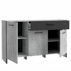 Loftscape Sideboard Sahil - Eiche Sorrento Grau Dekor / Schwarz -WOHNZIMMERMÖBEL Verkäufe 1000342503 220331 040 DETAILS P000000001000342503