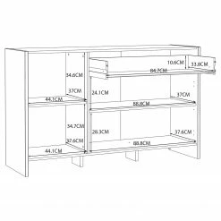 Loftscape Sideboard Sahil - Eiche Sorrento Grau Dekor / Schwarz -WOHNZIMMERMÖBEL Verkäufe 1000342503 220331 501 SKETCH DETAILS P000000001000342503 sketch
