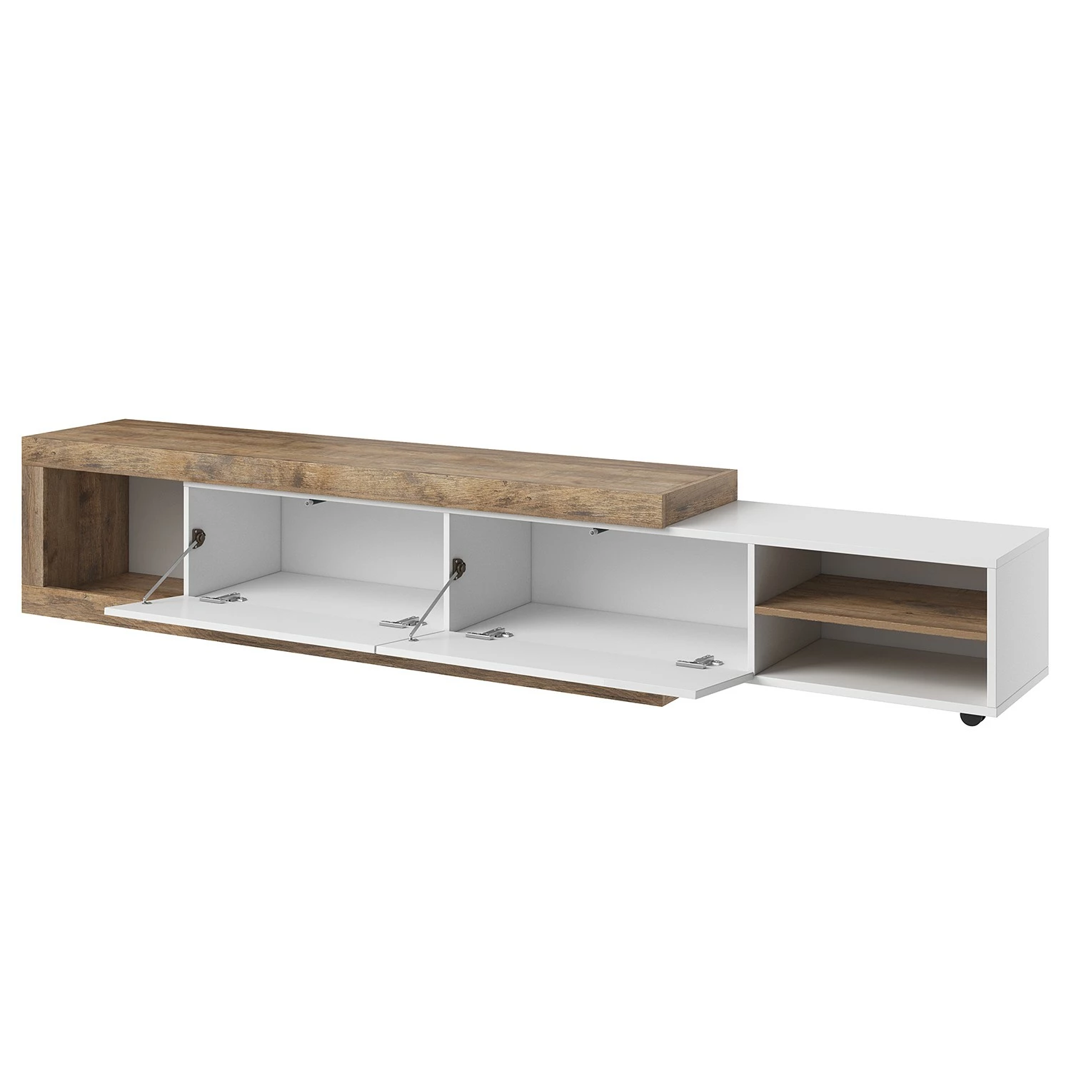 Loftscape TV-Lowboard Shipley - Hochglanz Weiß / Eiche Dekor 4 Loftscape TV-Lowboard Shipley - Hochglanz Weiß / Eiche Dekor – Bild 4