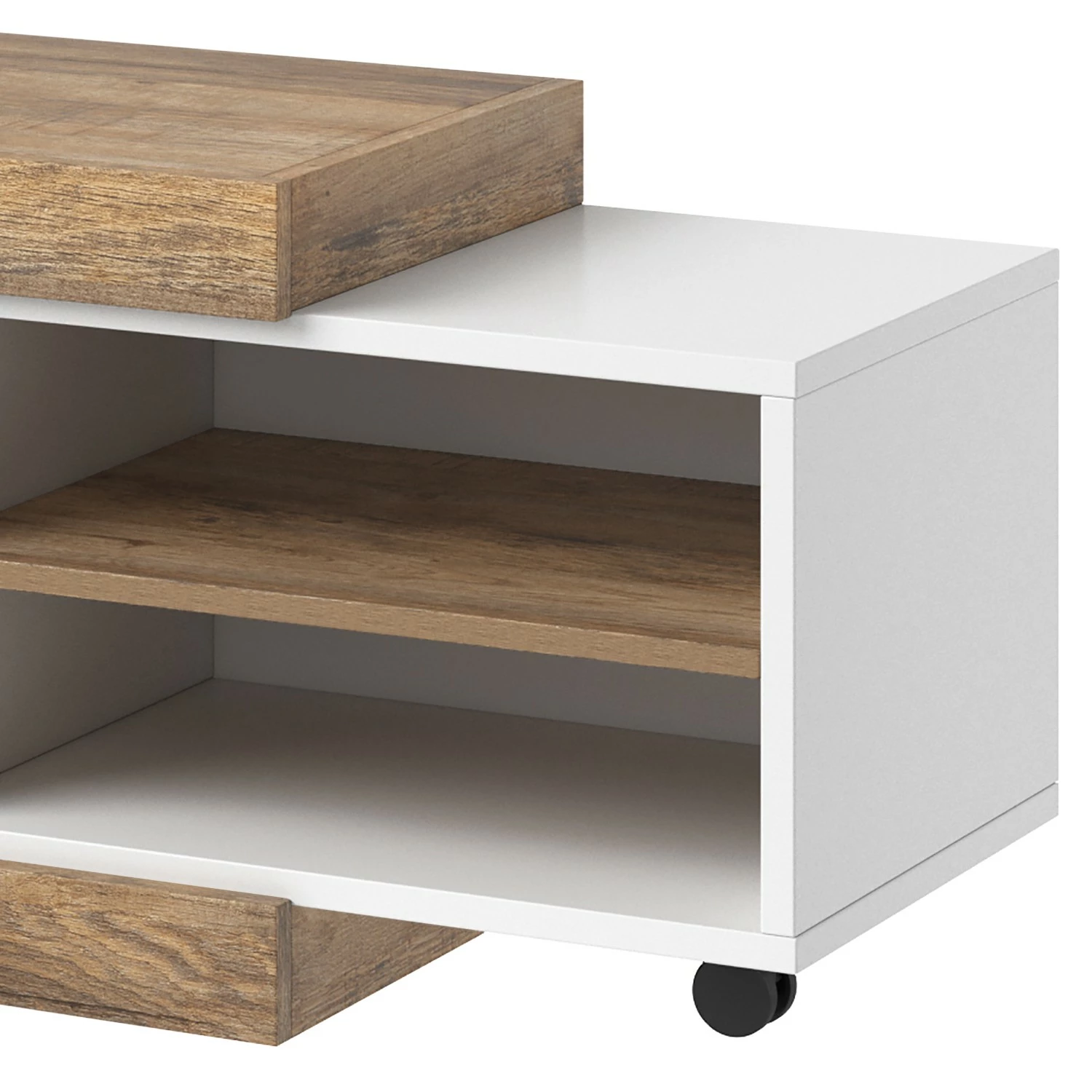 Loftscape TV-Lowboard Shipley - Hochglanz Weiß / Eiche Dekor 7 Loftscape TV-Lowboard Shipley - Hochglanz Weiß / Eiche Dekor – Bild 7