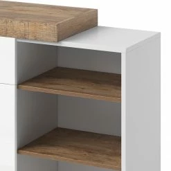 Loftscape Sideboard Shipley I - Hochglanz Weiß / Eiche Dekor -WOHNZIMMERMÖBEL Verkäufe 1000342827 220412 050 DETAILS P000000001000342827