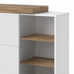 Loftscape Kommode Shipley - Hochglanz Weiß / Eiche Dekor -WOHNZIMMERMÖBEL Verkäufe 1000342829 220412 050 DETAILS P000000001000342829