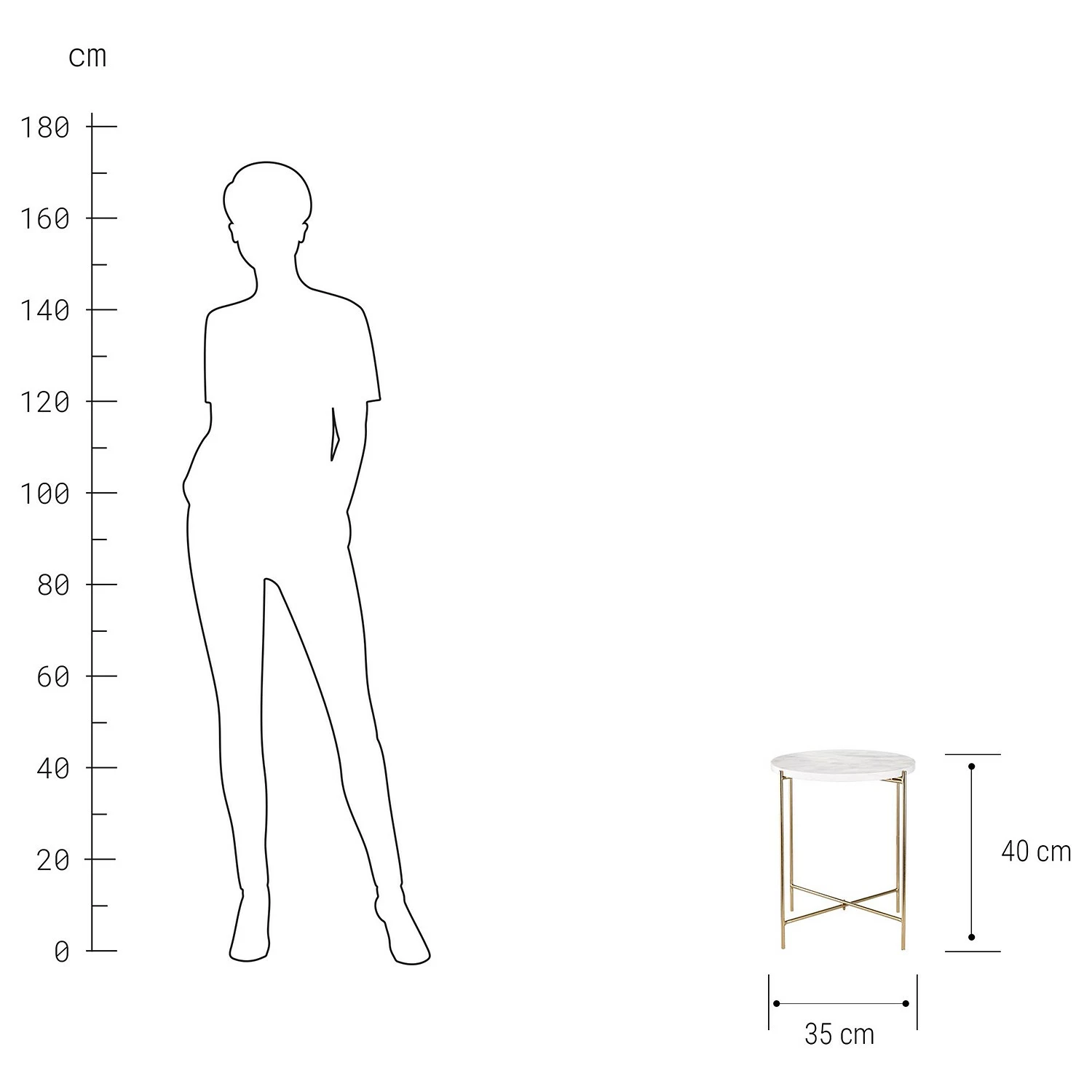 Butlers Beistelltisch MARBLE - Marmor / Eisen - Weiß 4 Butlers Beistelltisch MARBLE - Marmor / Eisen - Weiß – Bild 4