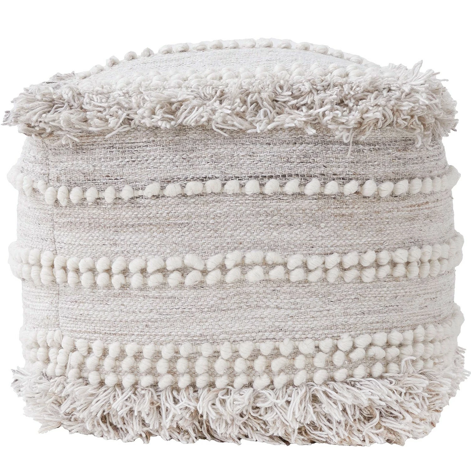 Butlers Pouf BOHO LOUNGE - Wolle - Creme 2 Butlers Pouf BOHO LOUNGE - Wolle - Creme – Bild 2