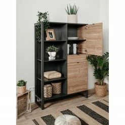 Loftscape Schrank Mid West - Bambus Dekor / Anthrazit -WOHNZIMMERMÖBEL Verkäufe 1000344590 220407 022 MOOD DETAILS P000000001000344590 mood