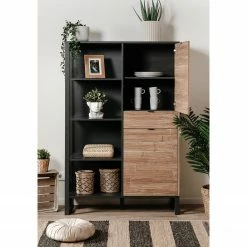 Loftscape Schrank Mid West - Bambus Dekor / Anthrazit -WOHNZIMMERMÖBEL Verkäufe 1000344590 220407 023 MOOD DETAILS P000000001000344590 mood