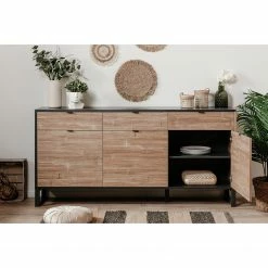 Loftscape Sideboard Mid West I - Bambus Dekor / Anthrazit -WOHNZIMMERMÖBEL Verkäufe 1000344591 220407 022 MOOD DETAILS P000000001000344591 mood