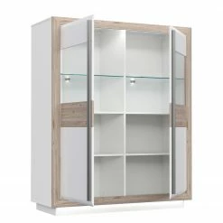 Loftscape Vitrinenschrank Wilander - Inkl. Beleuchtung - Hochglanz Weiß / Eiche Nelson Dekor 10 Loftscape Vitrinenschrank Wilander - Inkl. Beleuchtung - Hochglanz Weiß / Eiche Nelson Dekor -WOHNZIMMERMÖBEL Verkäufe 1000344668 220414 030 DETAILS P000000001000344668