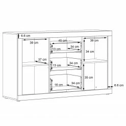 Loftscape Sideboard Vetras - Hochglanz Weiß / Beton Dekor -WOHNZIMMERMÖBEL Verkäufe 1000344673 220414 501 SKETCH DETAILS P000000001000344673 sketch