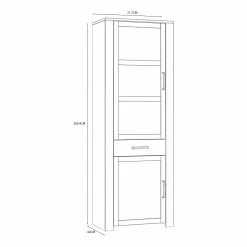 Ridgevalley Standvitrine Vassia - Eiche Navy Dekor / Eiche Riviera Dekor -WOHNZIMMERMÖBEL Verkäufe 1000344675 220414 500 SKETCH DETAILS P000000001000344675 sketch