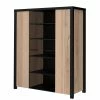 Red Living Highboard Westlock II - Esche Dekor / Schwarz