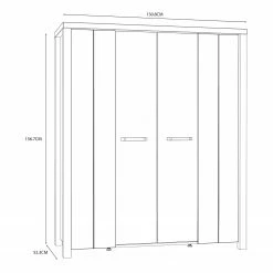 Red Living Highboard Westlock II - Esche Dekor / Schwarz -WOHNZIMMERMÖBEL Verkäufe 1000344677 220414 500 SKETCH DETAILS P000000001000344677 sketch