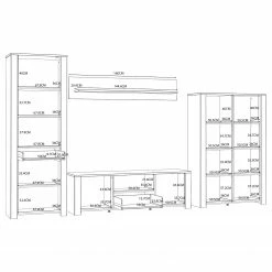 Ridgevalley Wohnwand Vassia II (4-teilig) - Eiche Navy Dekor / Eiche Riviera Dekor -WOHNZIMMERMÖBEL Verkäufe 1000344685 220414 501 SKETCH DETAILS P000000001000344685 sketch