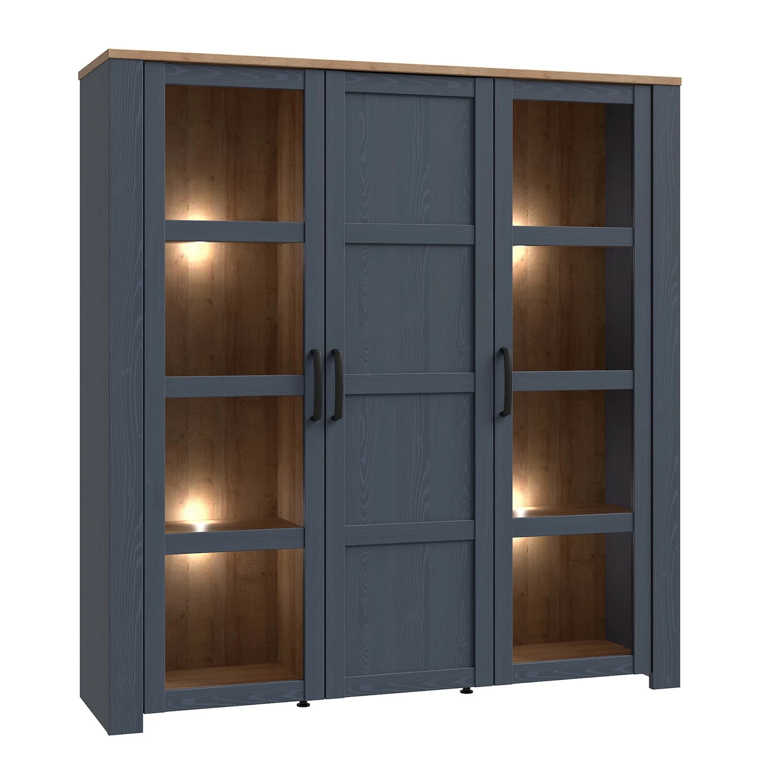 Ridgevalley Vitrinenschrank Vassia II - Eiche Navy Dekor / Eiche Riviera Dekor 1 Ridgevalley Vitrinenschrank Vassia II - Eiche Navy Dekor / Eiche Riviera Dekor