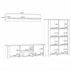 Ridgevalley Wohnwand Vassia I (3-teilig) - Eiche Navy Dekor / Eiche Riviera Dekor -WOHNZIMMERMÖBEL Verkäufe 1000344688 220414 501 SKETCH DETAILS P000000001000344688 sketch