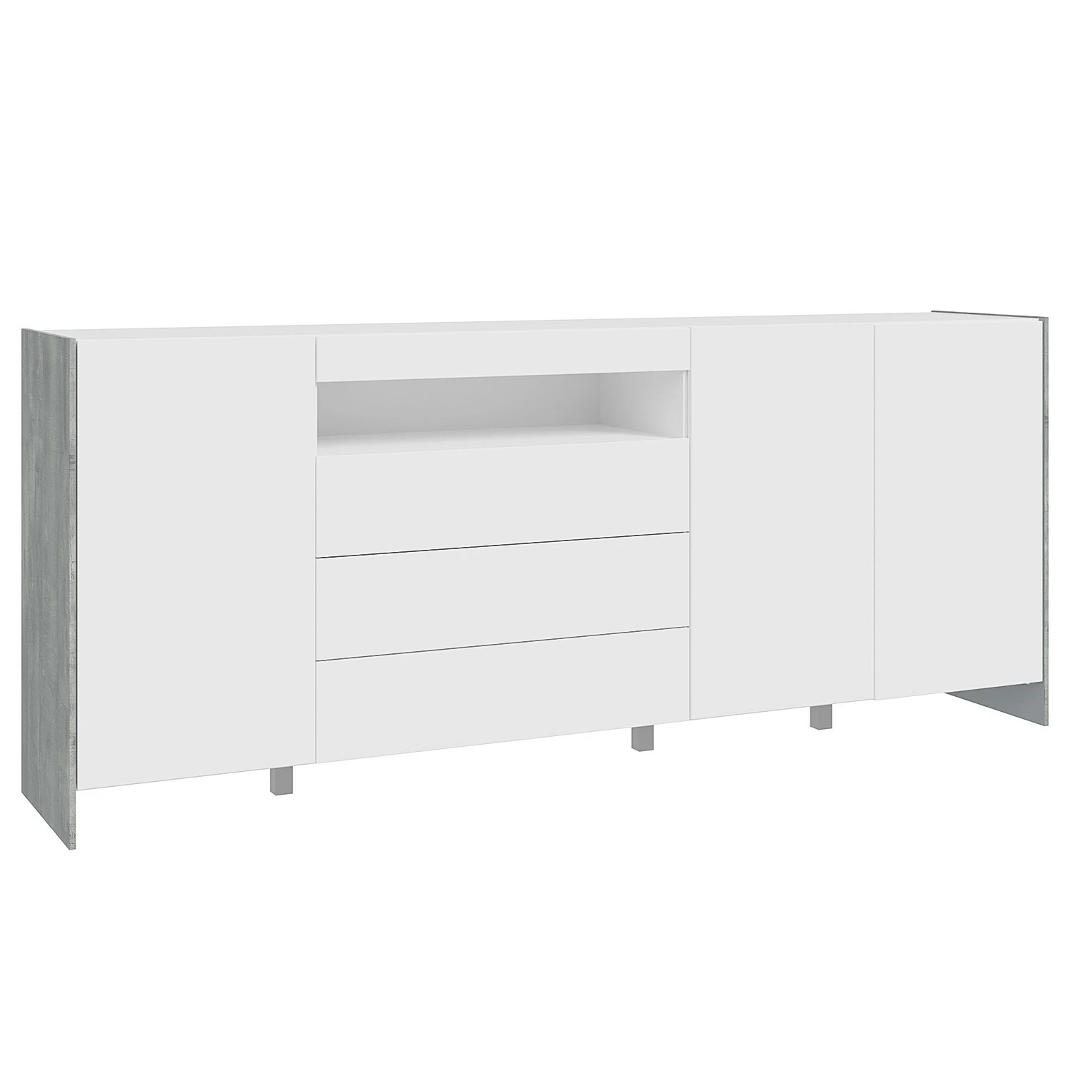 Loftscape Sideboard Urban II - Inkl. Beleuchtung - Weiß / Eiche Grau Dekor 1 Loftscape Sideboard Urban II - Inkl. Beleuchtung - Weiß / Eiche Grau Dekor