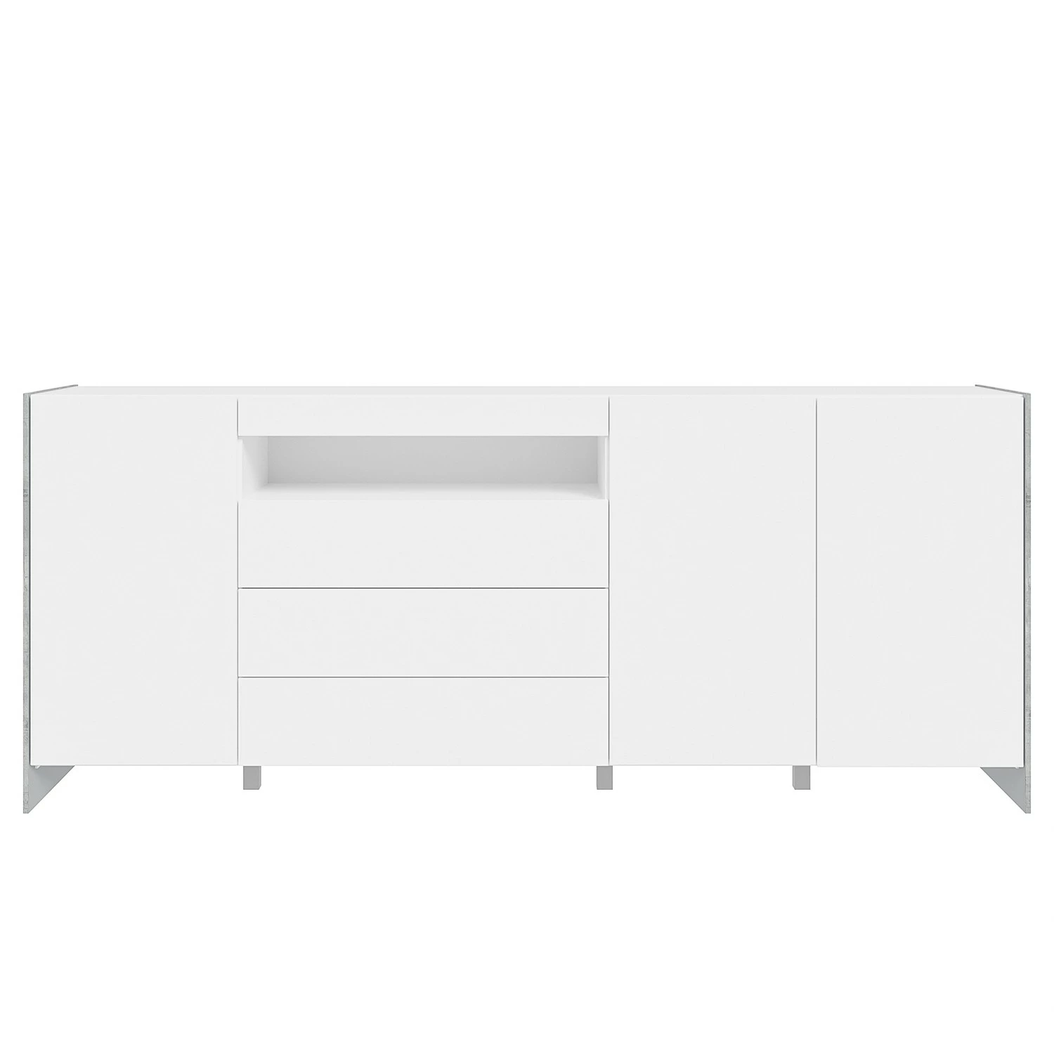 Loftscape Sideboard Urban II - Inkl. Beleuchtung - Weiß / Eiche Grau Dekor 4 Loftscape Sideboard Urban II - Inkl. Beleuchtung - Weiß / Eiche Grau Dekor – Bild 4