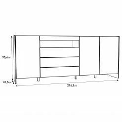 Loftscape Sideboard Urban II - Inkl. Beleuchtung - Weiß / Eiche Grau Dekor 14 Loftscape Sideboard Urban II - Inkl. Beleuchtung - Weiß / Eiche Grau Dekor -WOHNZIMMERMÖBEL Verkäufe 1000344689 220414 500 SKETCH DETAILS P000000001000344689 sketch