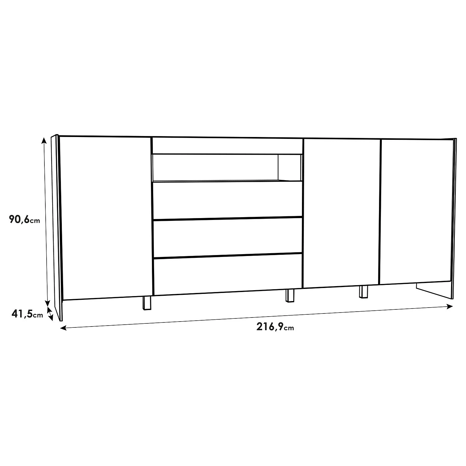 Loftscape Sideboard Urban II - Inkl. Beleuchtung - Weiß / Eiche Grau Dekor 7 Loftscape Sideboard Urban II - Inkl. Beleuchtung - Weiß / Eiche Grau Dekor – Bild 7
