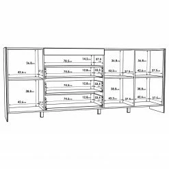 Loftscape Sideboard Urban II - Inkl. Beleuchtung - Weiß / Eiche Grau Dekor 15 Loftscape Sideboard Urban II - Inkl. Beleuchtung - Weiß / Eiche Grau Dekor -WOHNZIMMERMÖBEL Verkäufe 1000344689 220414 501 SKETCH DETAILS P000000001000344689 sketch