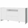 Loftscape Sideboard Urban I - Inkl. Beleuchtung - Weiß / Eiche Grau Dekor