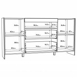 Loftscape Sideboard Urban I - Inkl. Beleuchtung - Weiß / Eiche Grau Dekor -WOHNZIMMERMÖBEL Verkäufe 1000344691 220414 501 SKETCH DETAILS P000000001000344691 sketch