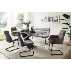 Loftscape Esstisch Tilst - Keramik & Glas / Edelstahl - Anthrazit / Silber & Schwarz -WOHNZIMMERMÖBEL Verkäufe 1000344930 220413 021 MOOD DETAILS P000000001000344930 mood