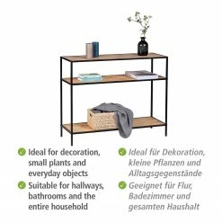 WENKO Konsolentisch Geo - Bambus massiv / Metall - Bambus / Schwarz -WOHNZIMMERMÖBEL Verkäufe 1000345613 220412 060 DETAILS P000000001000345613